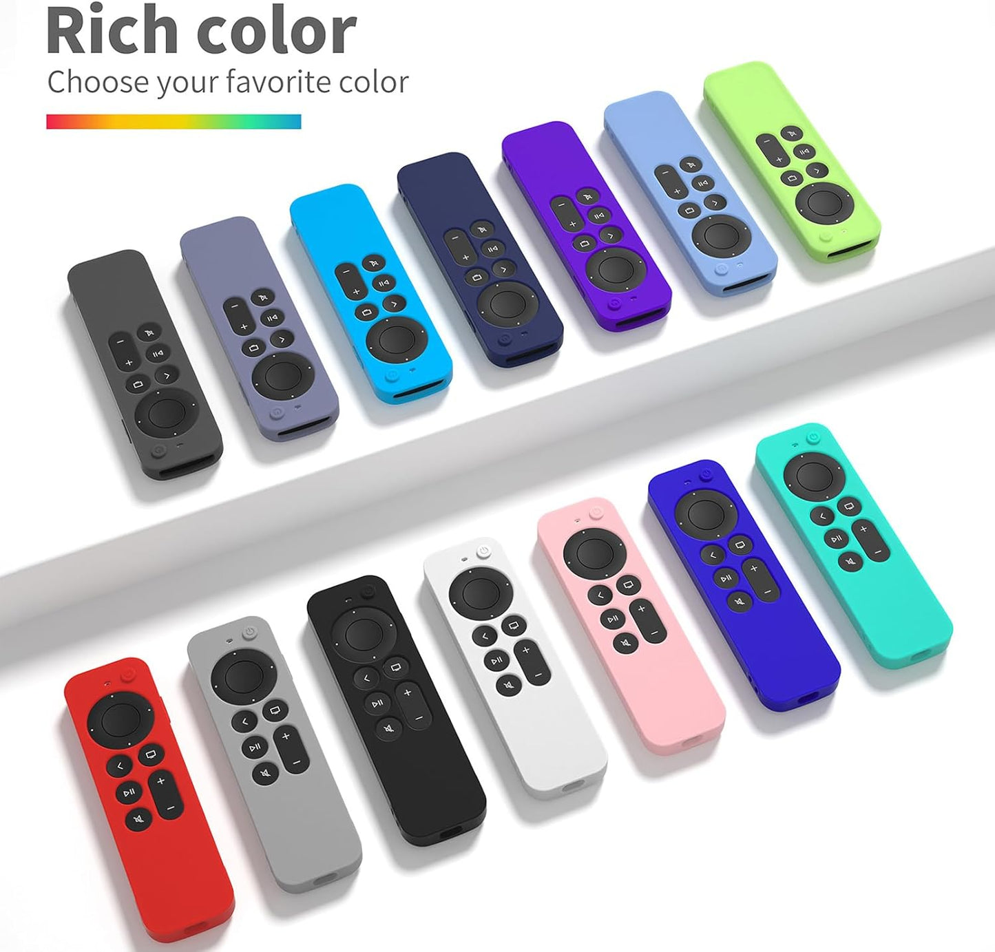 Silicone Cover Compatible with Apple TV Siri Remote 3Rd 2023 Shockproof Protective Case for Apple TV 4K 2Nd 2021 Remote Sleeve with Lanyard(Dark Blue)