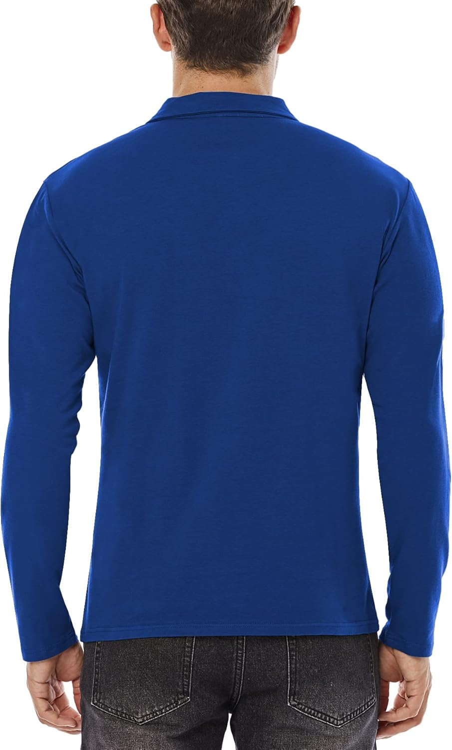 Mens Short&Long Sleeve Polo Shirt Casual Slim Fit Polo Tee Basic Designed Cotton Shirt for Man