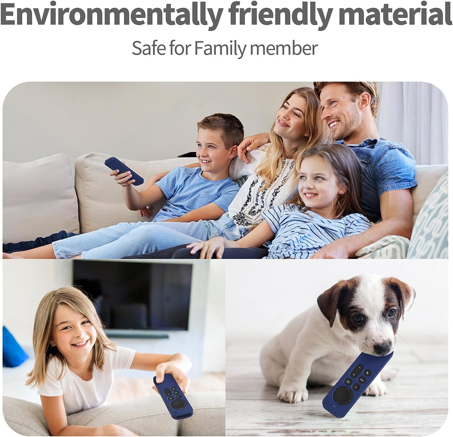 Silicone Cover Compatible with Apple TV Siri Remote 3Rd 2023 Shockproof Protective Case for Apple TV 4K 2Nd 2021 Remote Sleeve with Lanyard(Dark Blue)