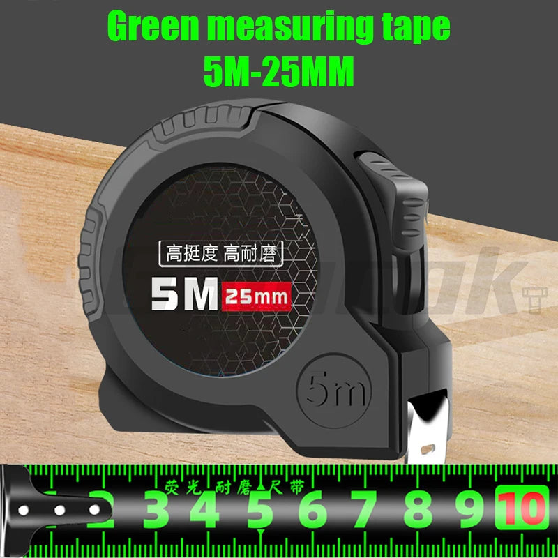 Measuring Tape Self 5/10M High Precision Wear-Resistant Ruler Measuring Tools Locking Fluorescent Steel Tape Measure Retractable