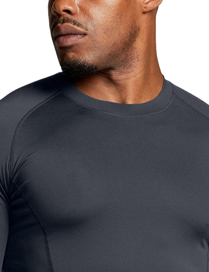 Men'S UPF 50+ Long Sleeve Compression Shirts, Water Sports Rash Guard Base Layer, Athletic Workout Shirt