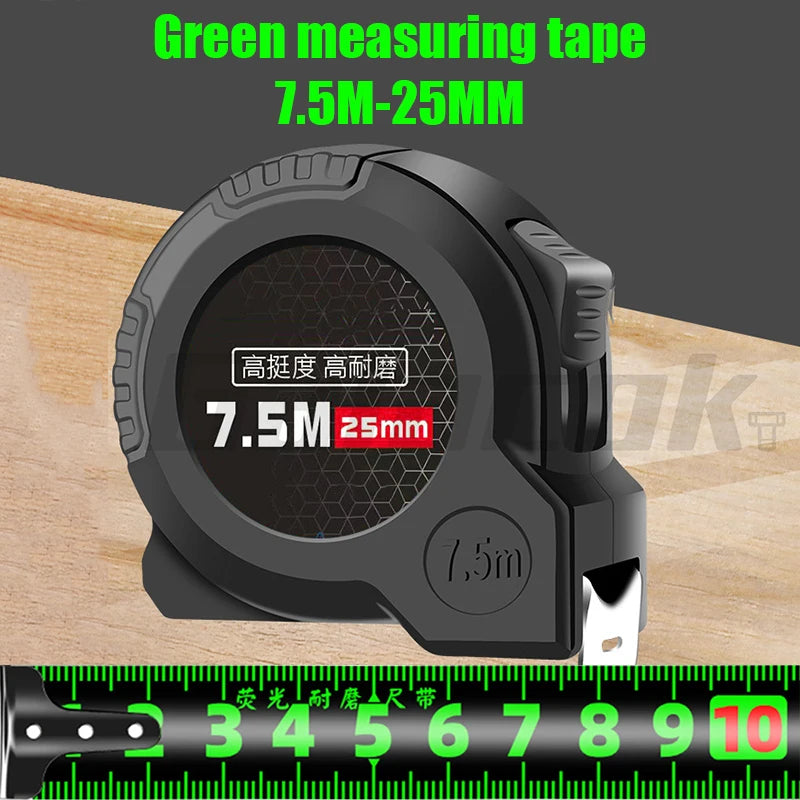 Measuring Tape Self 5/10M High Precision Wear-Resistant Ruler Measuring Tools Locking Fluorescent Steel Tape Measure Retractable